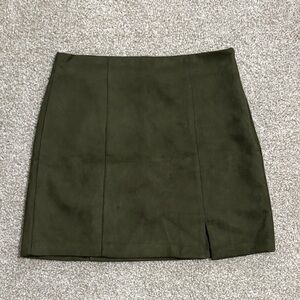 LOFT Dark Green Mini Skirt